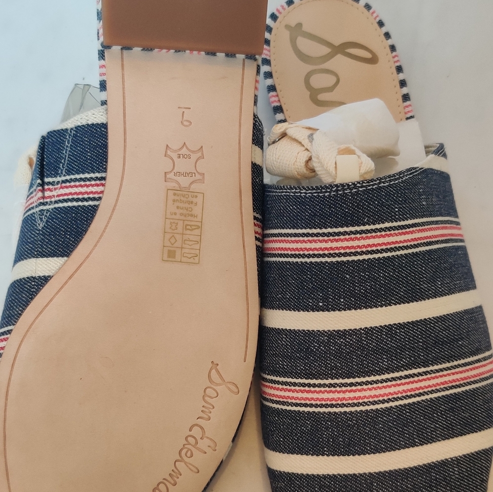 Sam Edelman Blue, Red,&White Striped Sandals (NWT)